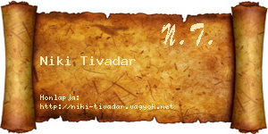 Niki Tivadar névjegykártya